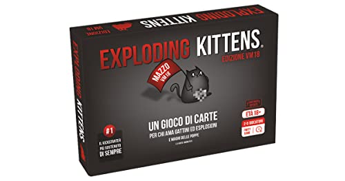 Asmodee - Exploding Kittens Vm18 - Gioco Di Carte, Party Game, Vietato Ai Minori Di Anni 18, 2-5 Giocatori, Edizione In Italiano