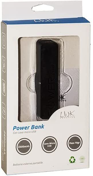 POWER BANK PER TABLET/SMARTPHONE USB 5 VOLT 2600 MAH LINK (A/N LK10025) nuovo