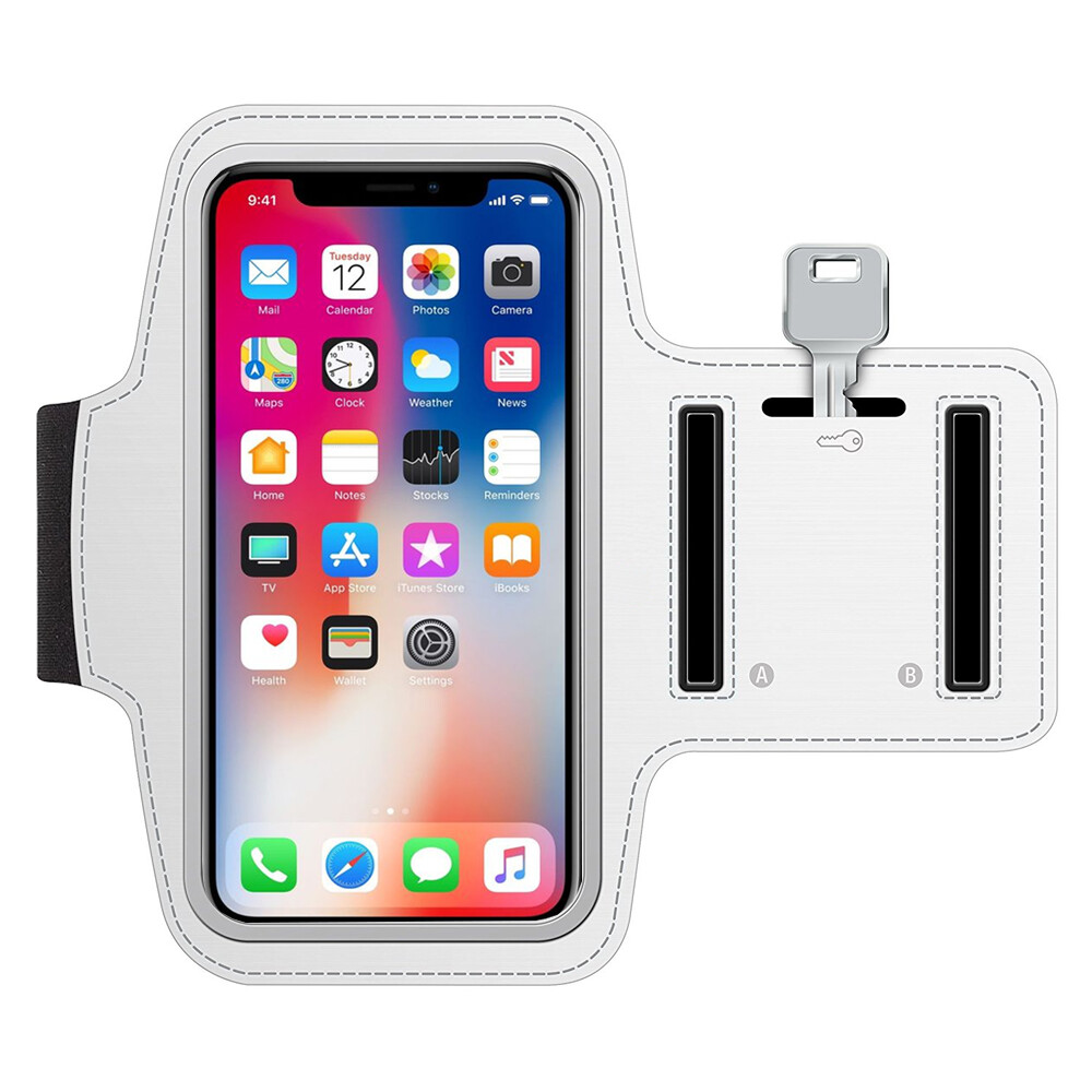 Bracciale Sport Armband per iPhone 12 Samsung S20/S10 6.2 inch Leggero - Bianco