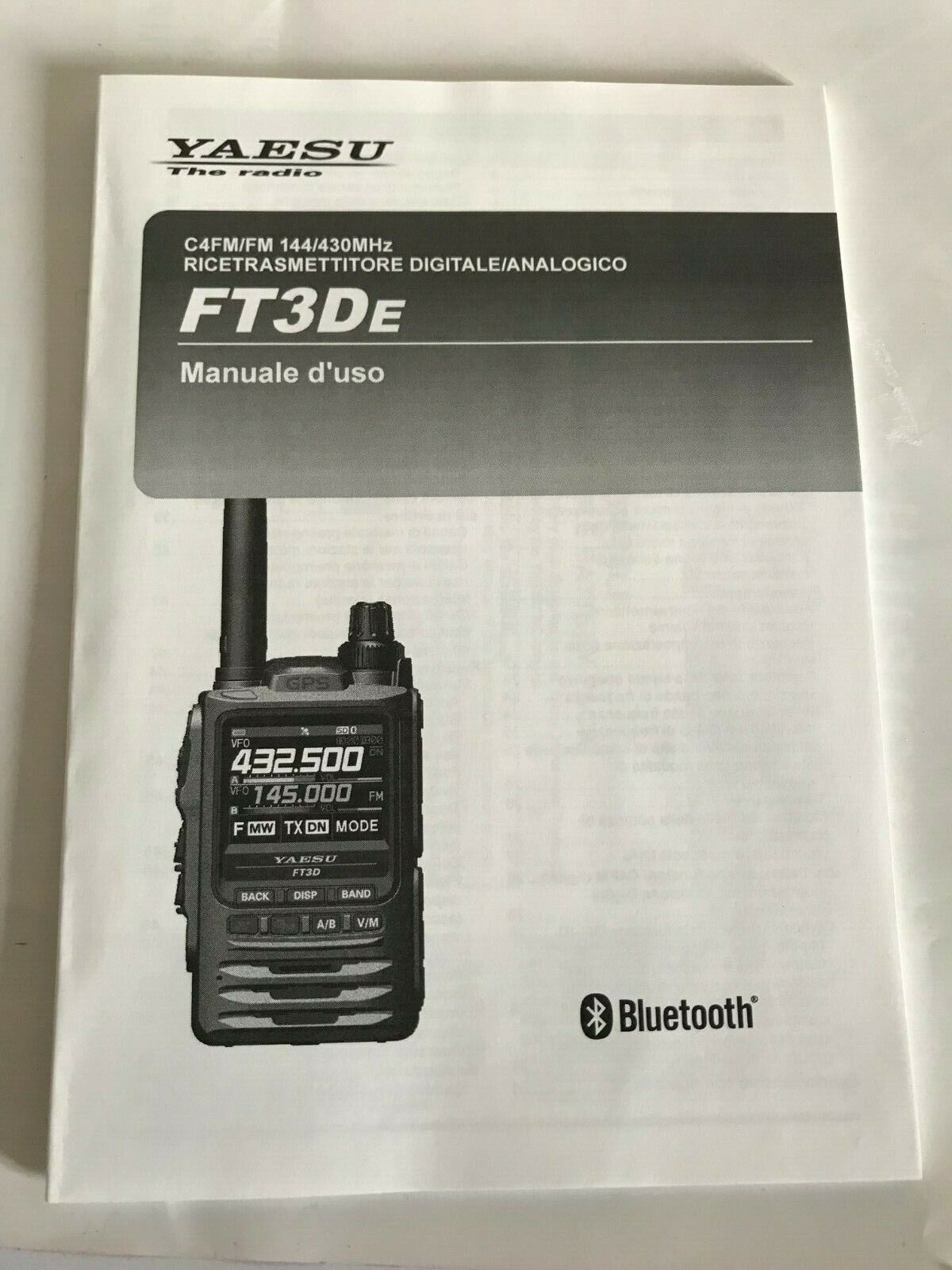MANUALE IN ITALIANO  istruzioni d'uso per YAESU FT-3D ORIGINALE