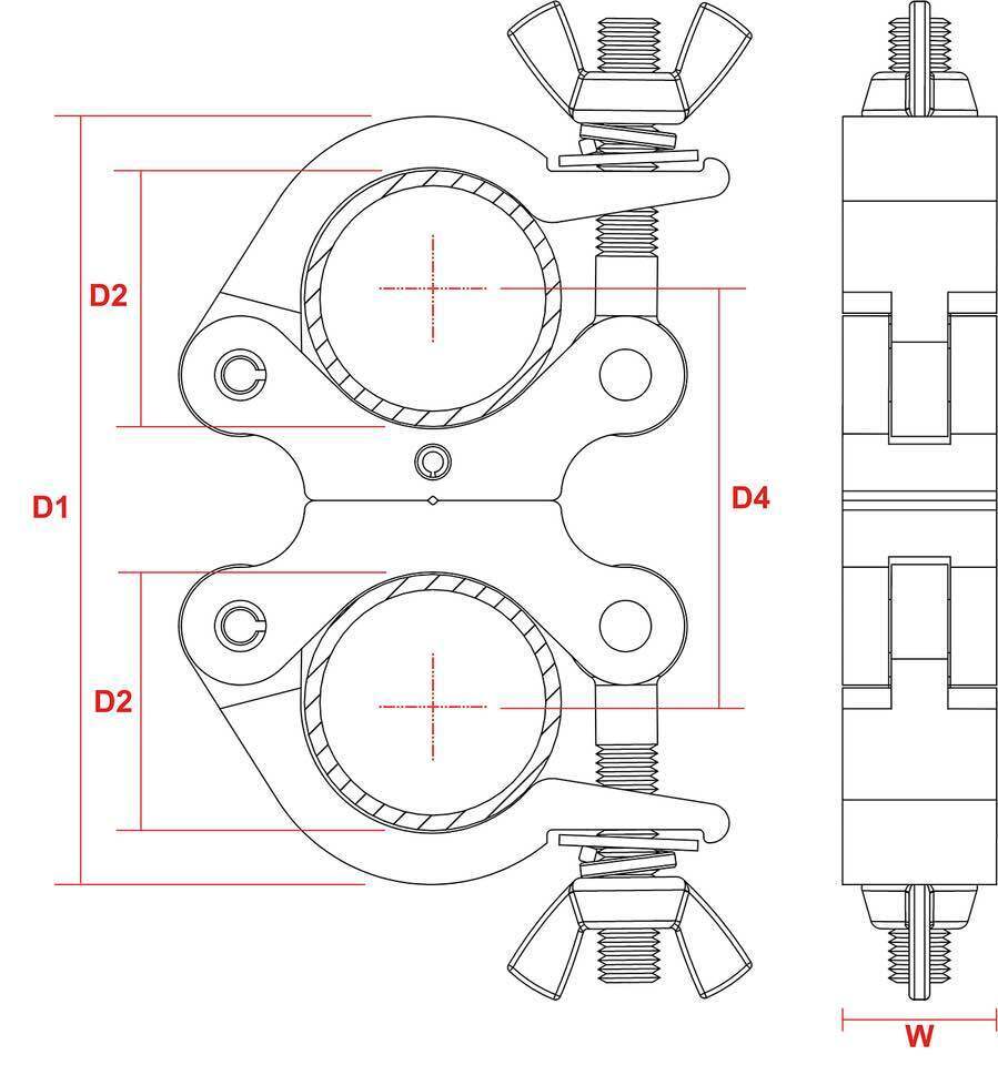 BEAMZ BC50-200D SWIVEL COUPLER SL 200KG A SUPPORTI - ASTE PER AUDIO - LUCI