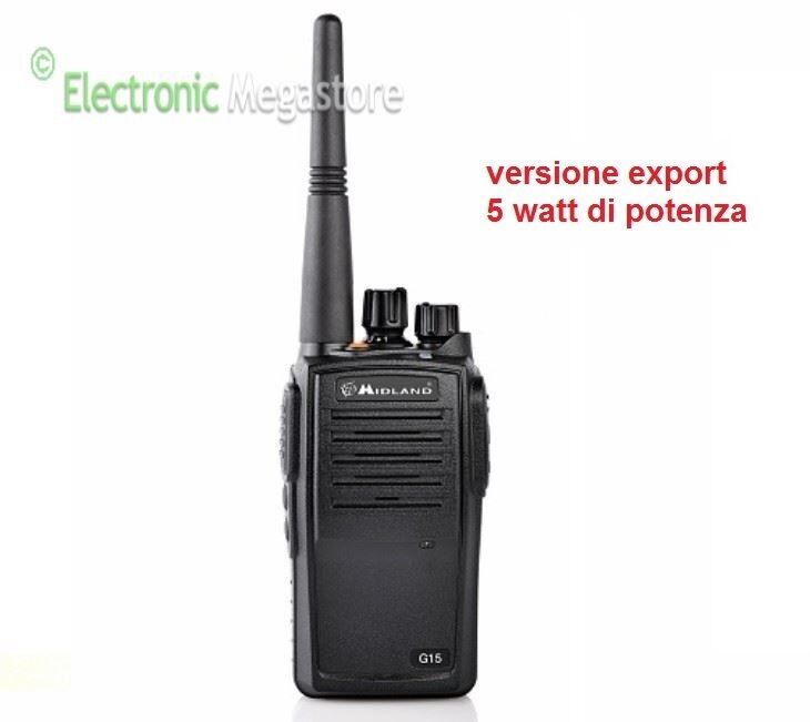 MIDLAND RADIO G15 MAX 5W RICETRASMITTENTI PMR LPD IP67 IMMERGIBILI FINO AD 1 MT