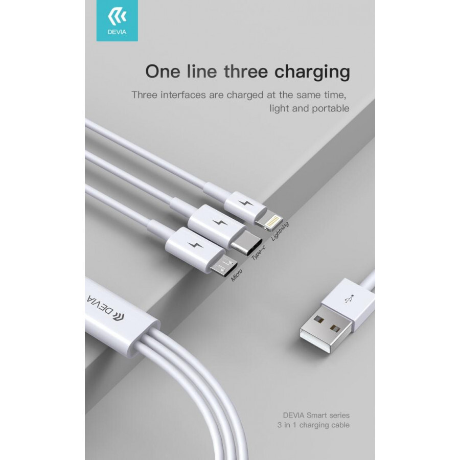 CAVO USB TO TYPE-C/LIGHTNING/MICRO 3IN1