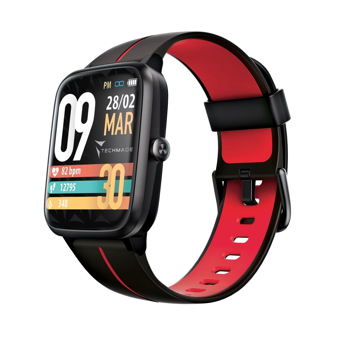 TECHMADE SMARTWATCH MOVE BLUETOOTH E GPS INTEGRATO SPORT IMPERMEABILE BLACK/RED