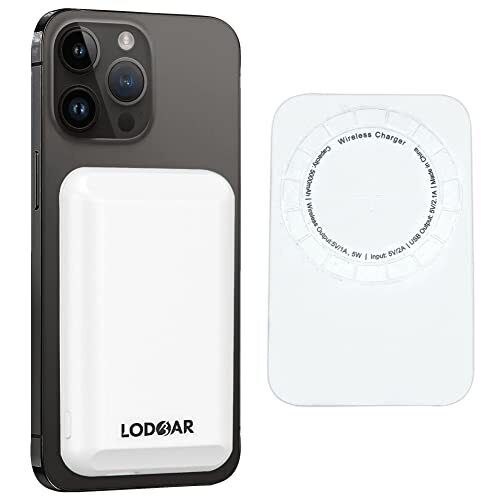LodBar Power Bank Wireless, 5000 mAh Battery Pack iPhone, Caricabatterie (l8L)