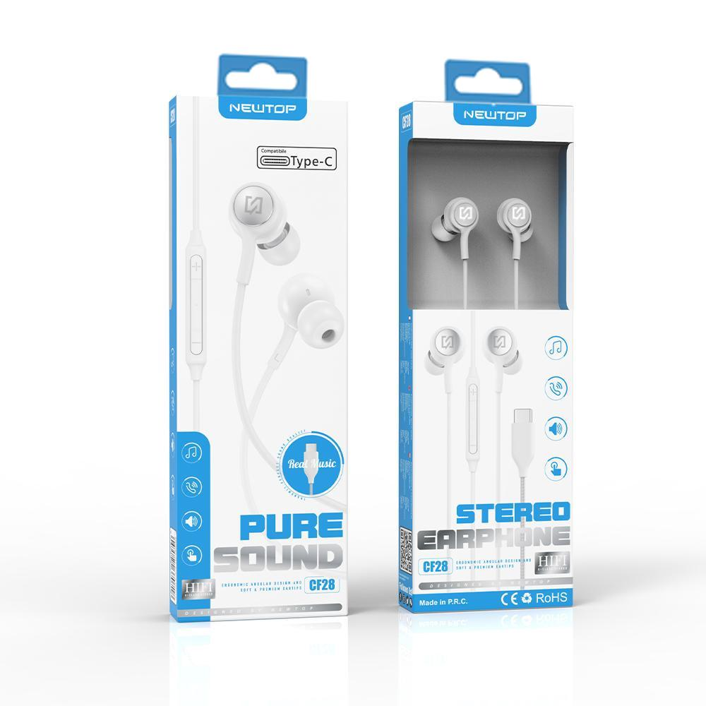 Cuffie con cavo Usb-C Audio Perfetto e Bassi Profondi Newtop CF28 Bianco