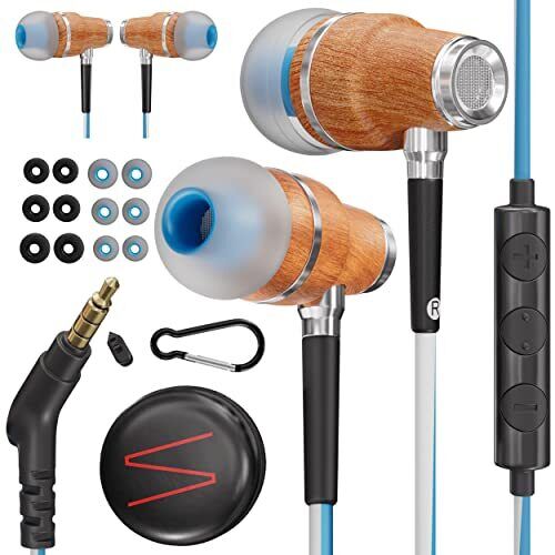 Symphonized Auricolari NRG 3.0 Premium Cuffie con Microfono in Vero Legno (C4K)