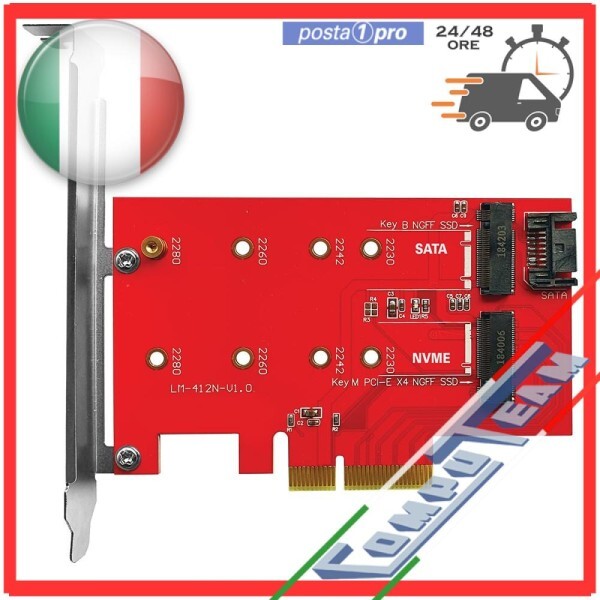 Adattatore M.2 NVME SATA SSD PCI-Express