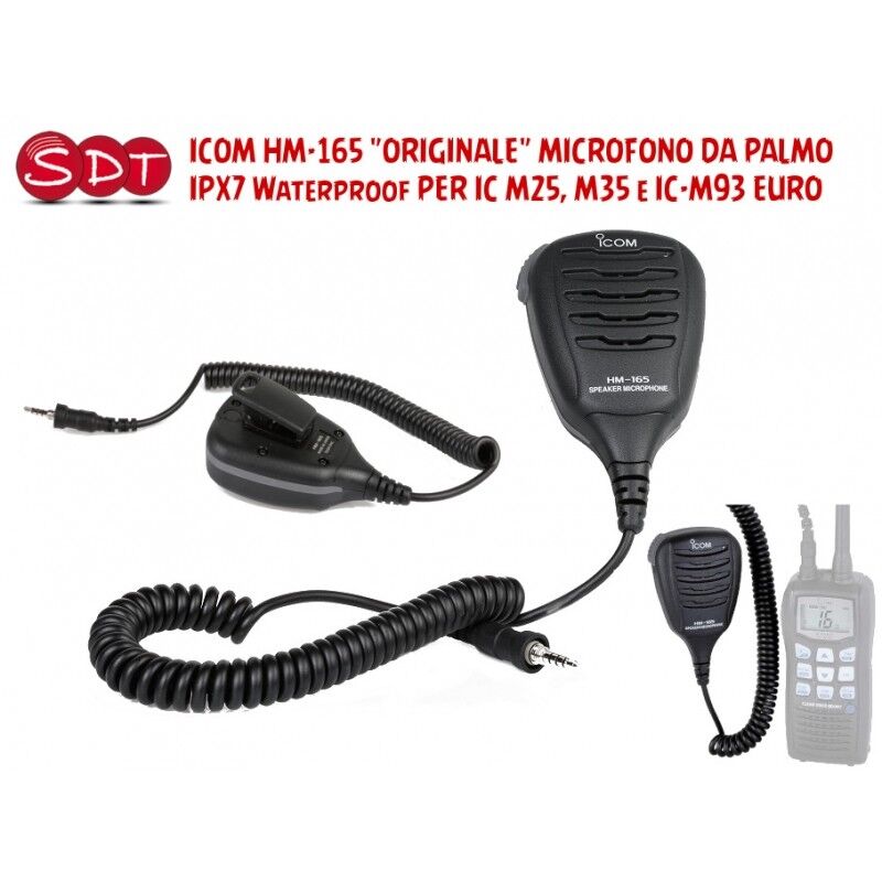 ICOM HM-165 ORIGINALE MICROFONO DA PALMO IPX7 Waterproof PER IC M25, M35 e IC-M9