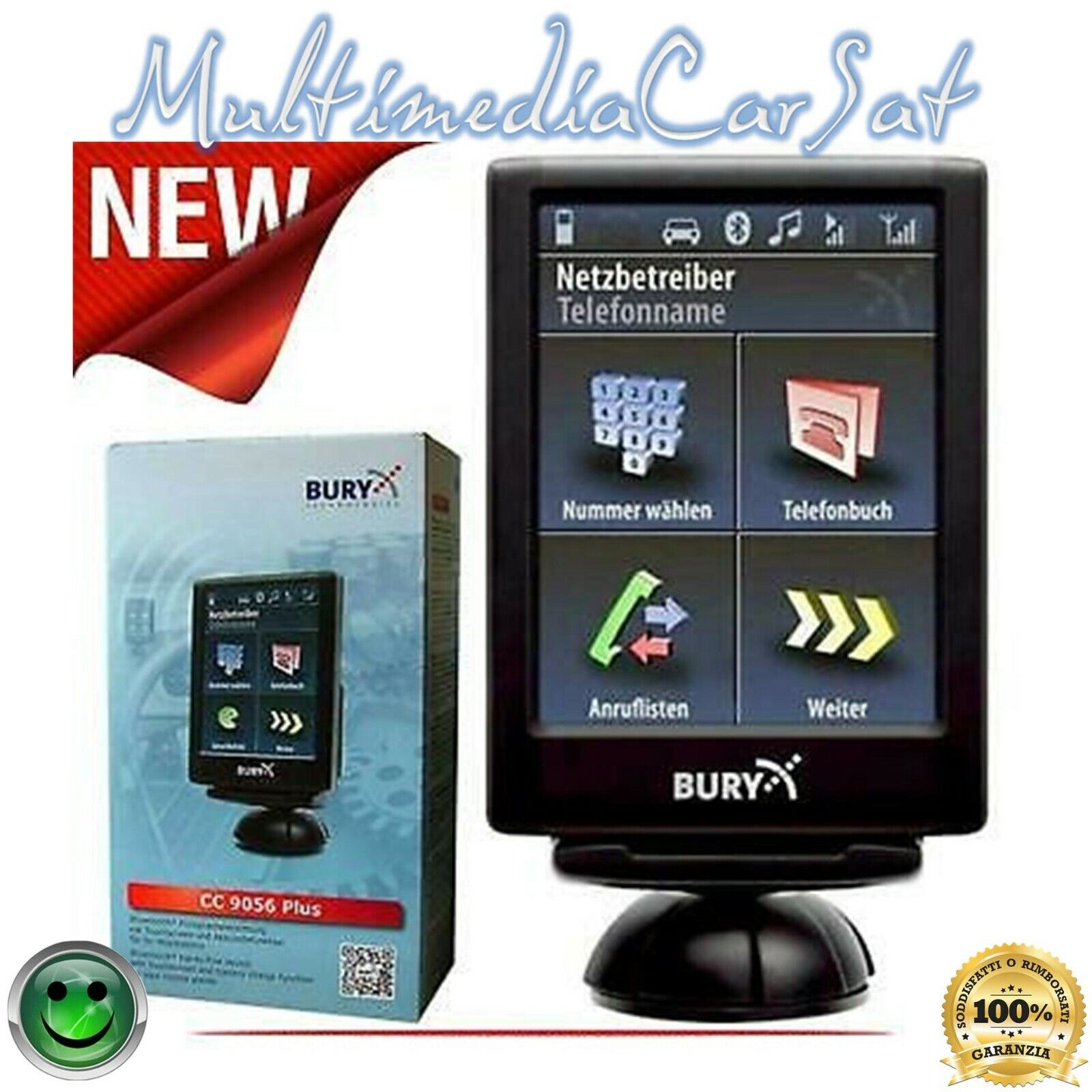 Kit Vivavoce Bluetooth Bury CC 9056 Con Display Streaming Musica AUX USB