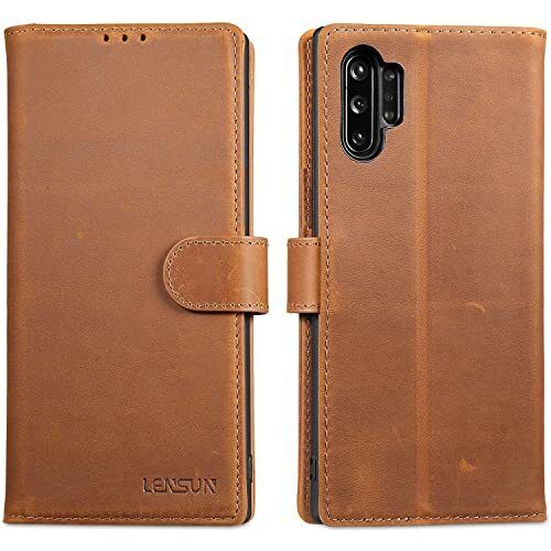 Lensun Cover per Samsung Galaxy Note 10 Plus, Custodia Vera Pelle [RFID (l8X)