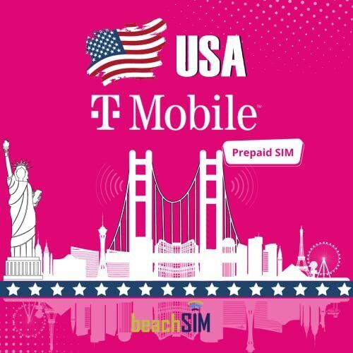 beachSIM T-Mobile USA SIM dati illimitati & Telefonia & SMS (USA (V2C)