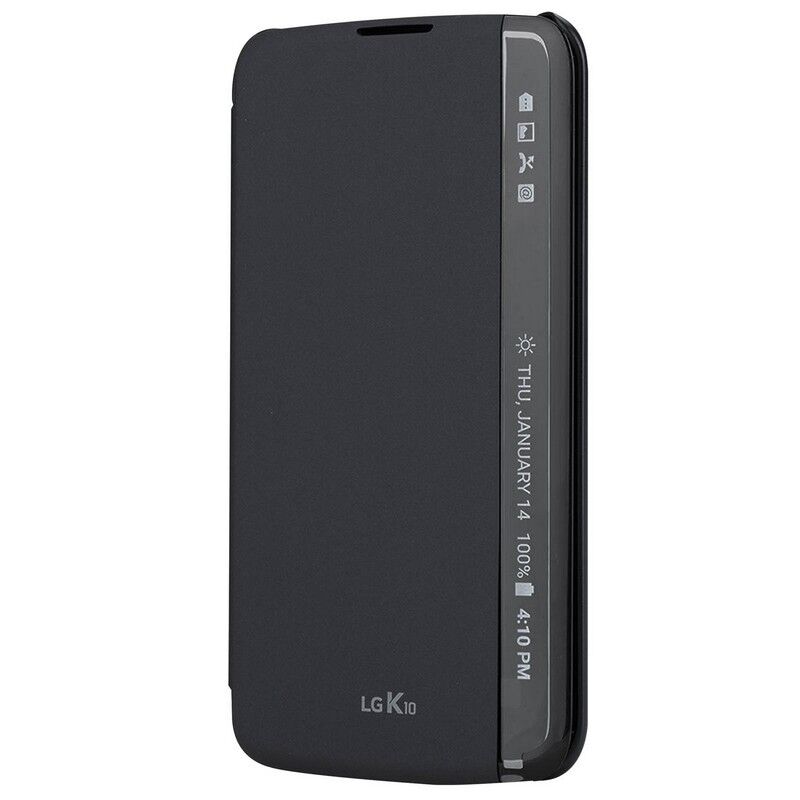 LG Custodia originale Quick Cover Flip a libro CFV-150 Rigida Nera per K10 Q10
