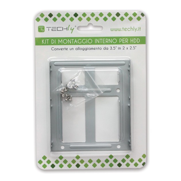 Kit di montaggio per hard disk HDD da 2.5 su alloggio da 3.5 - techly -