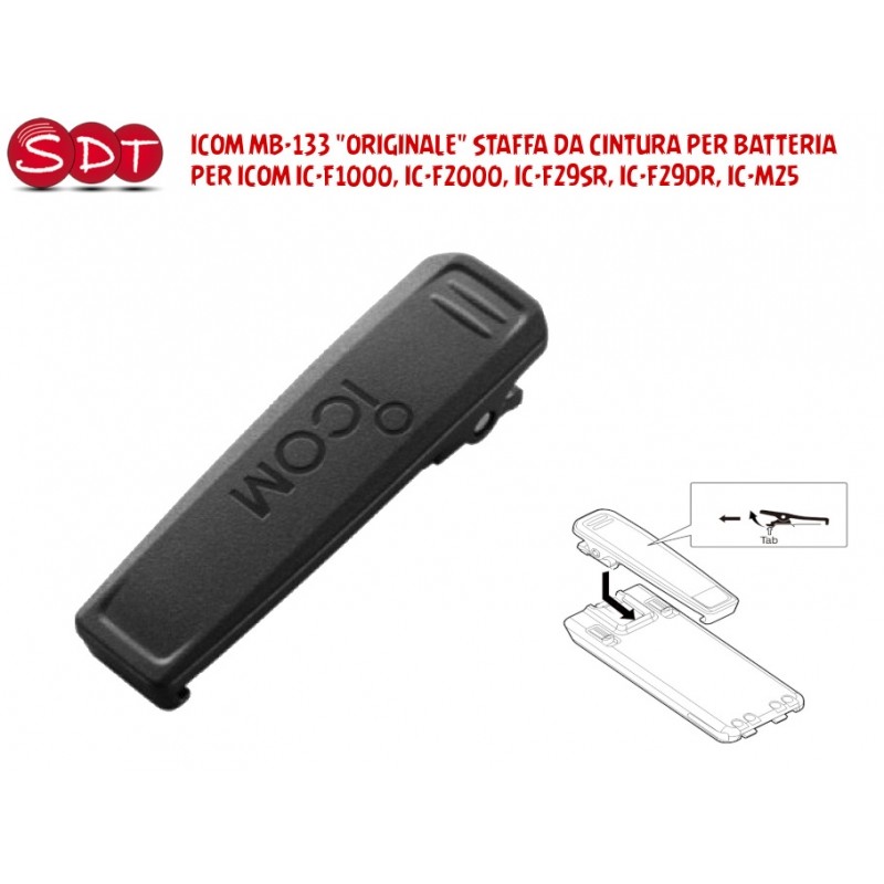 ICOM MB-133 "ORIGINALE" STAFFA DA CINTURA PER BATTERIA PER ICOM IC-F1000, IC-F20