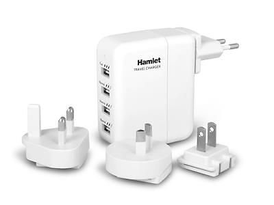Hamlet Alimentatore Parete 4 Porte Usb 20w Con Adattatori Xpwc420trav Caricabatt