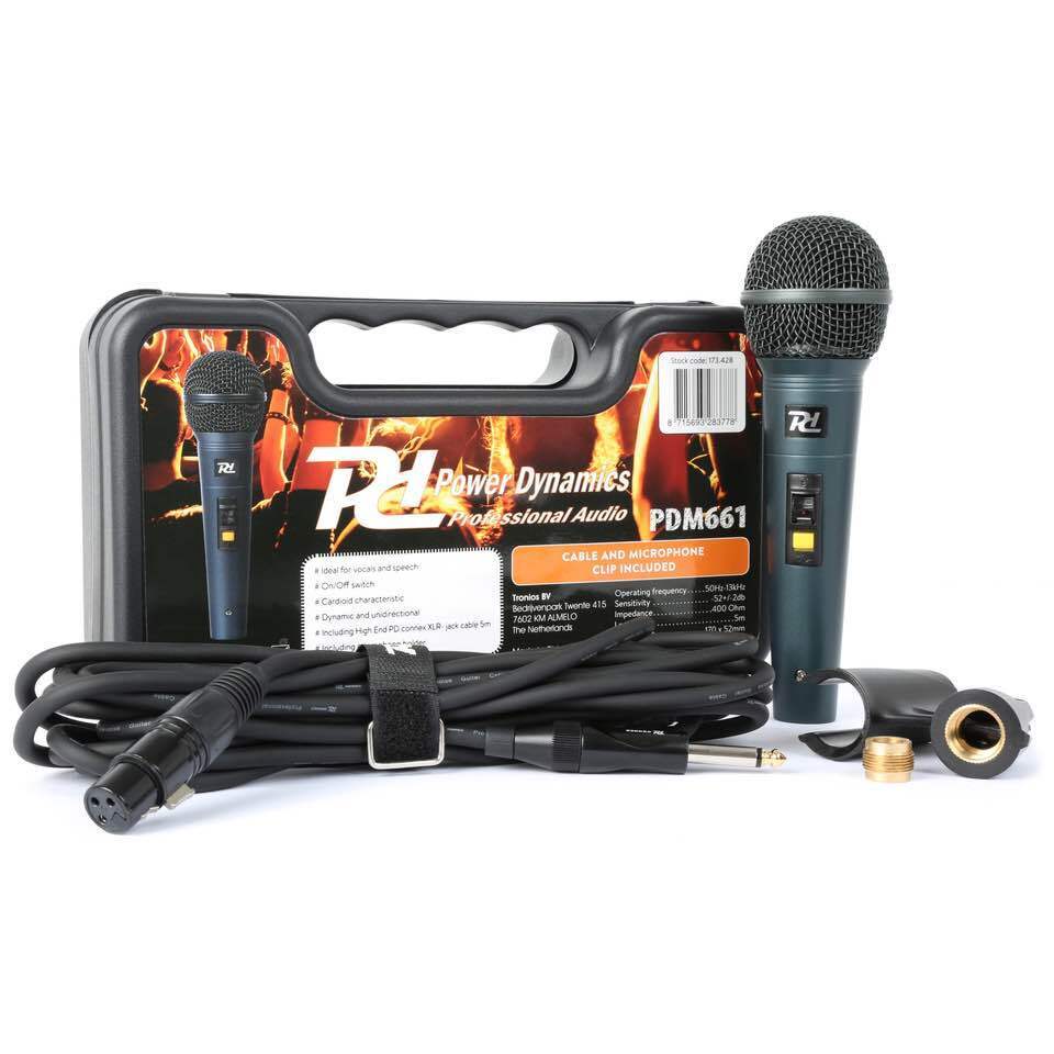 POWER DYNAMICS PDM661 DYNAMIC MICROPHONE IN CASE MICROFONI DA STUDIO