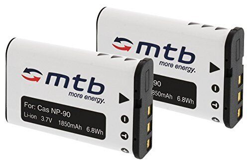 2x Batteria NP-90 compatibile con Casio Exilim EX-FH100, EX-H10, EX-H15, (b2W)