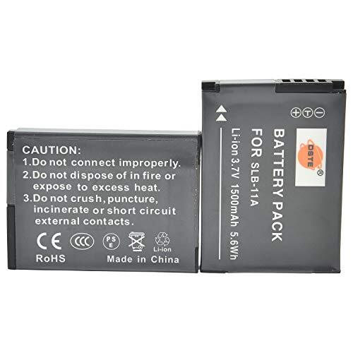 DSTE 2-Pacco Ricambio Batteria per Samsung SLB-11A WB600 WB650 WB700 (J7a)