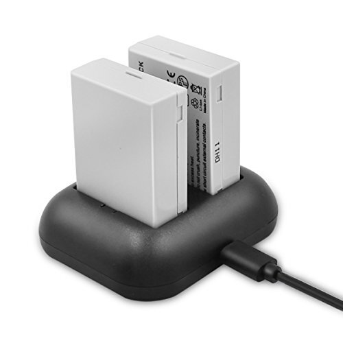 ENEGON Batteria di ricambio 2-Pack e caricatore rapido doppio per Canon LP-E8...
