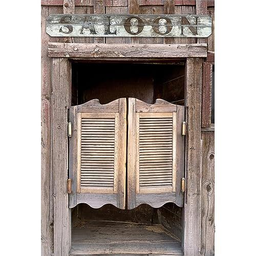 YongFoto 1,5x2,2m Vinile Fondale Foto Vintage Old Western Swinging Saloon (F5m)