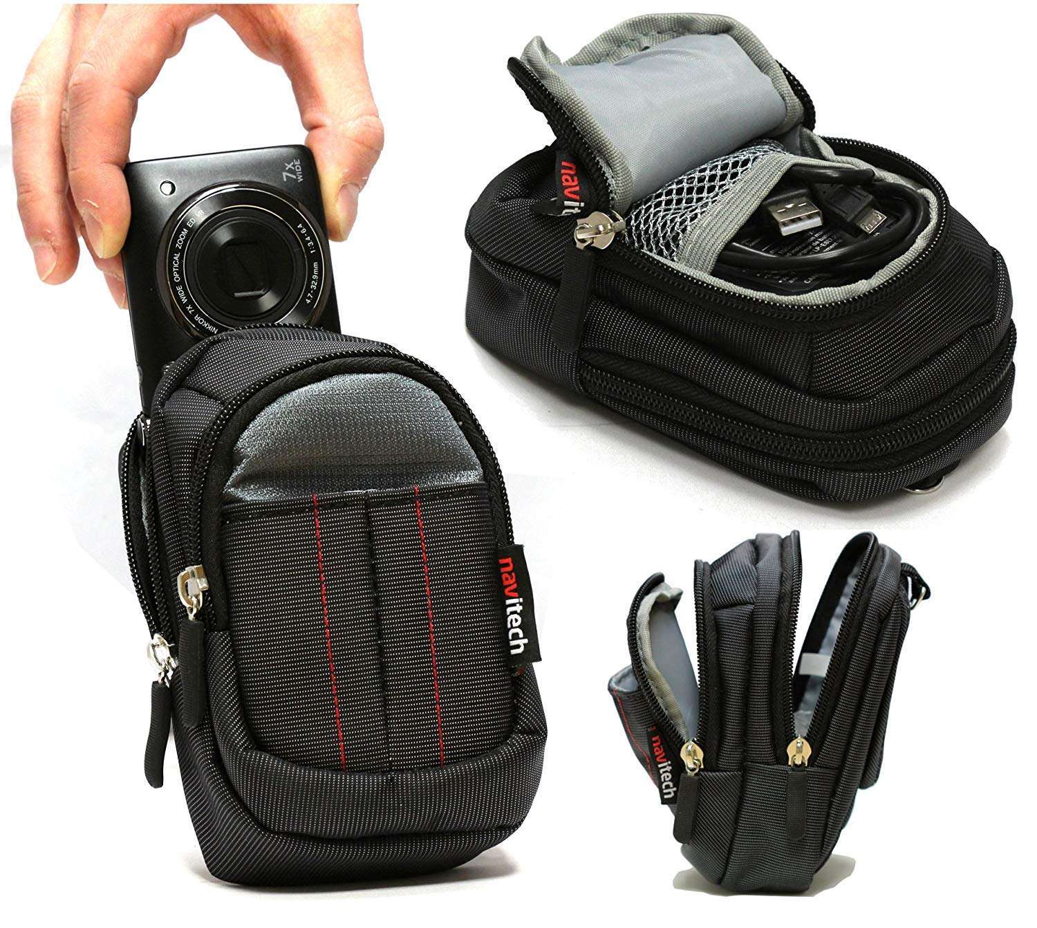 Navitech Black Camera Case For Canon PowerShot ELPH 340 HS 16MP Digital Camera