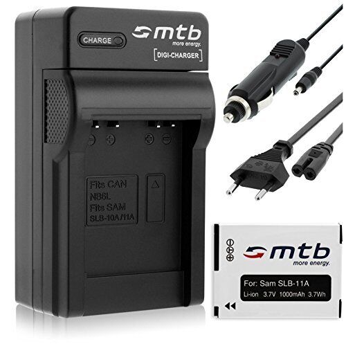 Batteria + Caricabatteria (Auto/Corrente) per Samsung SLB-11A / EX1, (G0X)