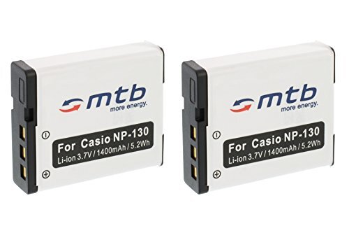 2x Batteria NP-130 per Casio Exilim EX-H30, H35, ZR100, ZR200, ZR300, (P1D)