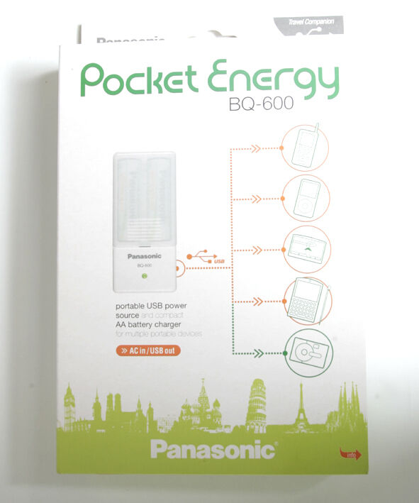 PANASONIC POCKET ENERGY BQ-600 CARICABATTERIE E UNITA' DI ENERGIA PORTATILE