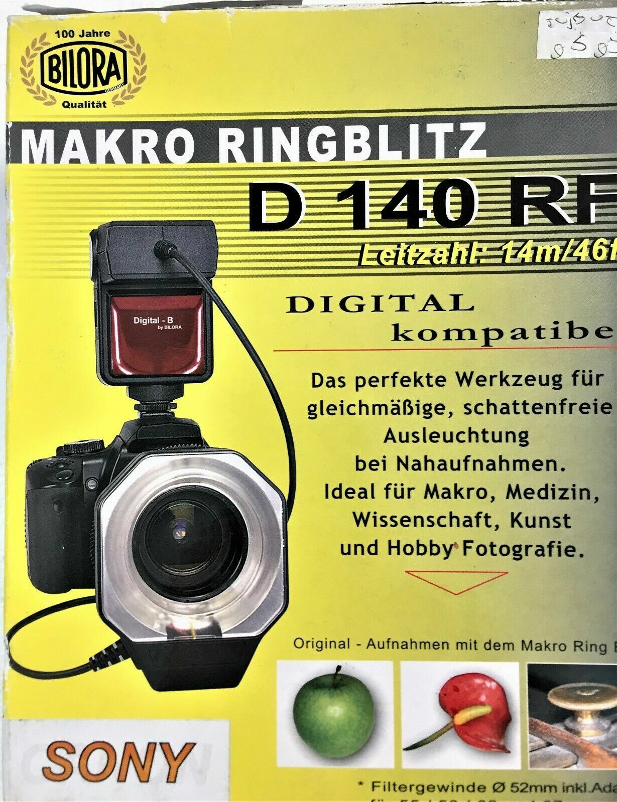 Bilora MACRO RING FLASH D 140 RF per Sony/Minolta Nuovo in confezione