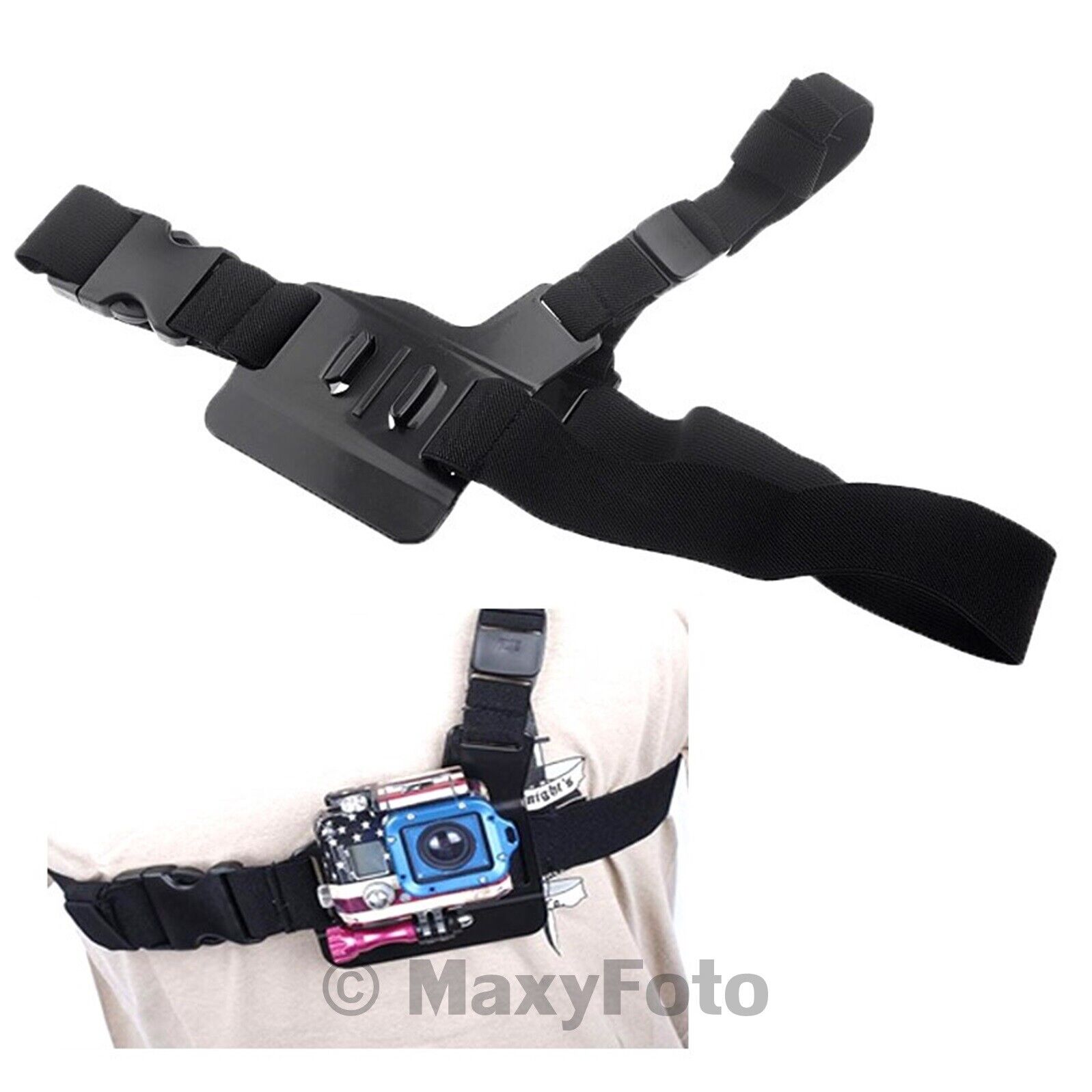 ST-88 SUPPORTO FASCIA REGOLABILE ELASTICA TORACE SPALLA ACTION CAM GOPRO 78F8DAA
