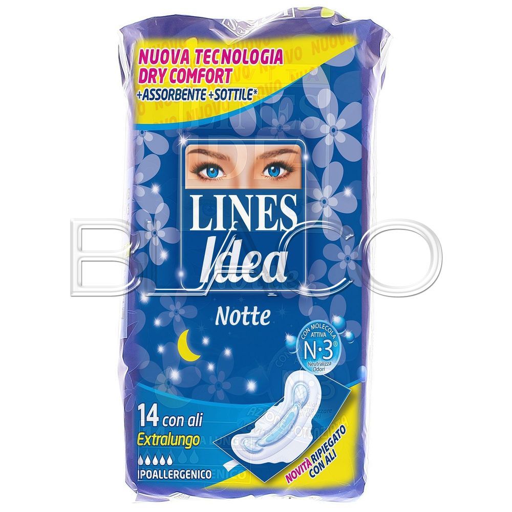 LINES IDEA ASSORBENTI ULTRA NOTTE EXTRALUNGO ALI - 14PZ