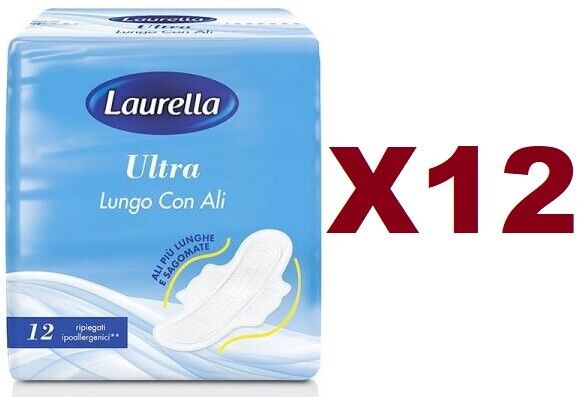 12 PZ LAURELLA ASSORBENTE ULTRA LUNGO CON ALI DA12 IN BUSTINA SINGOLA