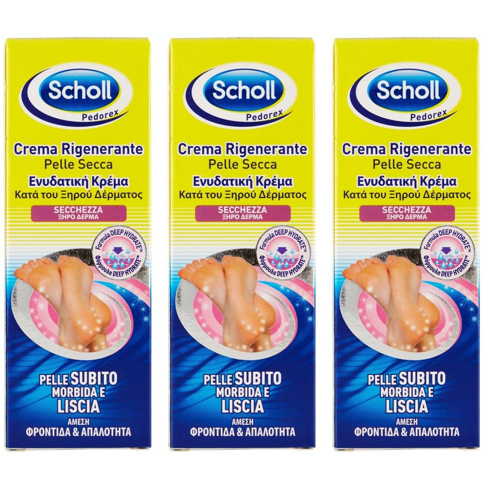 3pz SCHOLL Crema Rigenerante pelle Secca per piedi pedicure secchezza tubo 60ml