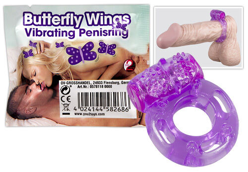 Anello Fallico Vibrante Butterfly Vibrating E Ring per Pene Stimola Clitoride