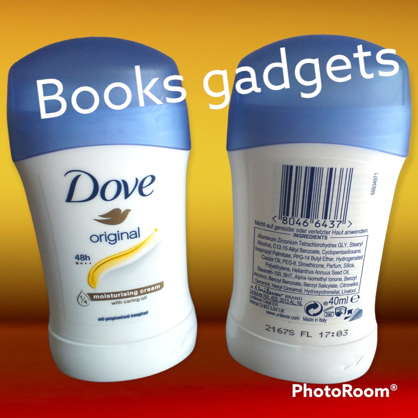 1 Pezzo Dove Deo Stick Original Deodorante Durata 48h Anti-Traspirante 40ml