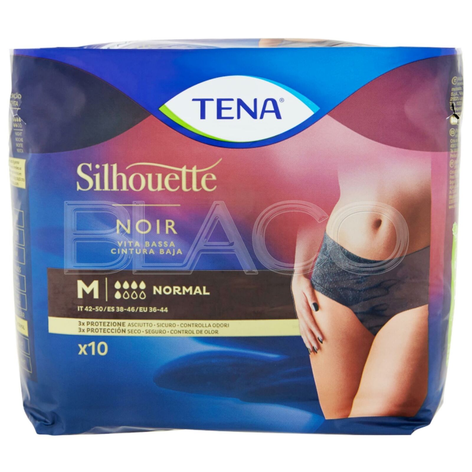 Tena Lady Silhouette Noir Normal Medium - 10pz