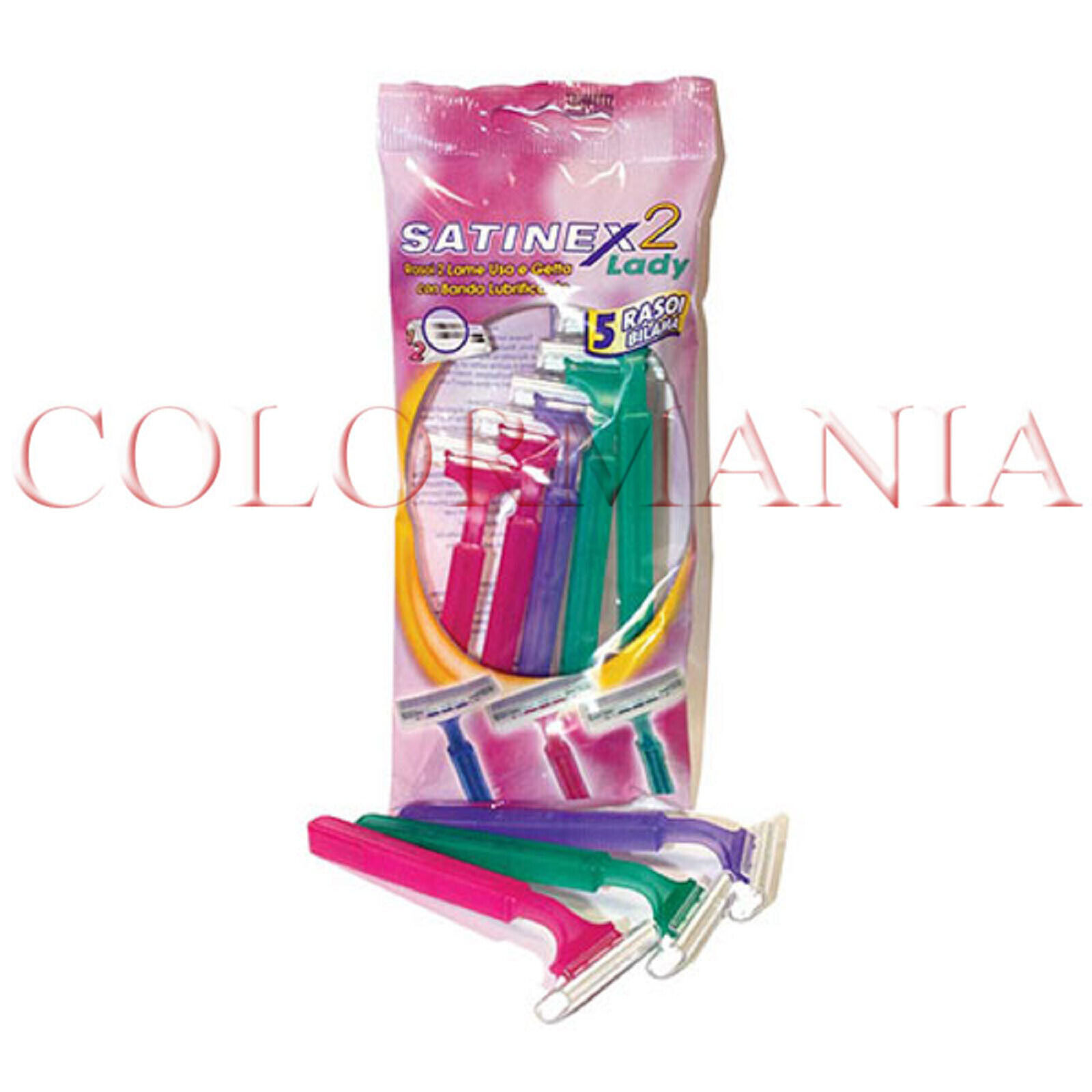 SATINEX PLUS LADY 5 RASOI BILAMA LAMETTE DONNA RASATURA CON BANDA LUBRIFICATA