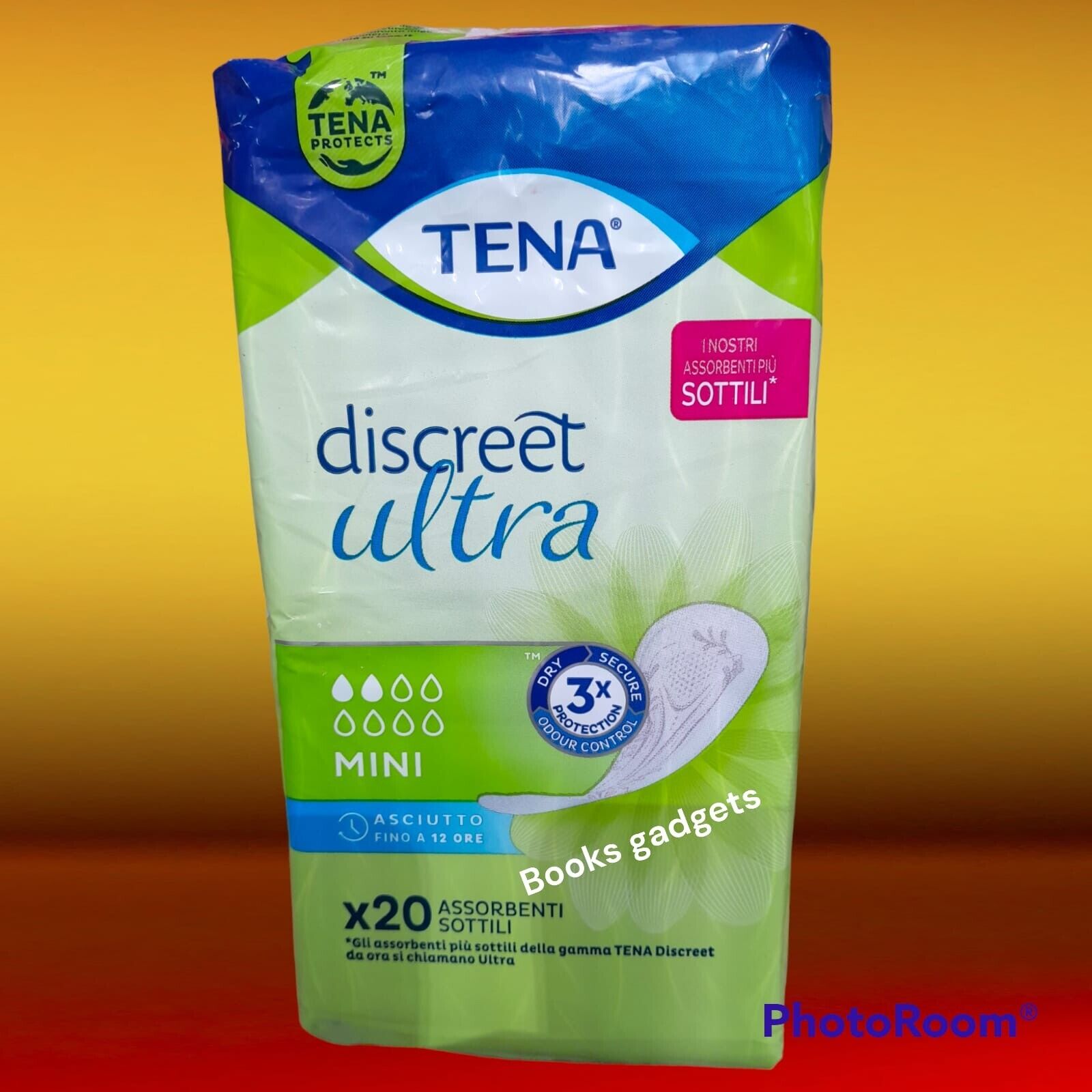 4 Conf. (80 Assorbenti) Tena Discreet Ultra Mini Odour Control Sottili Dry