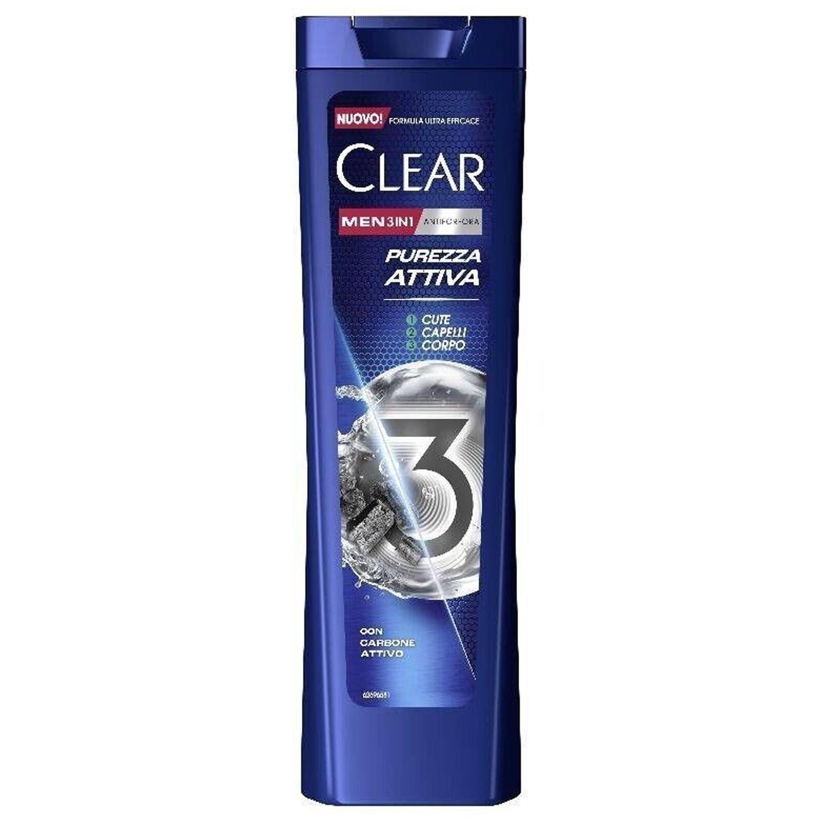 CLEAR MEN SHAMPOO 3IN1 ANTIFORFORA PUREZZA ATTIVA DA 225ML CON CARBONE ATTIVO