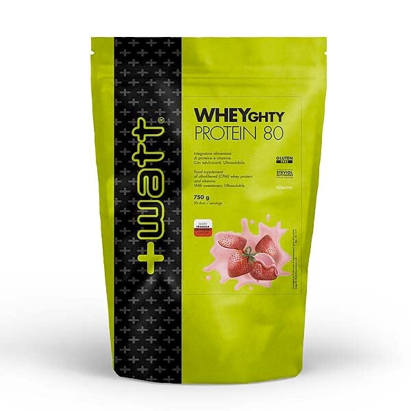 WHEYghty Protein 80 - Watt. Proteine del latte concentrate da 750g. Fragola