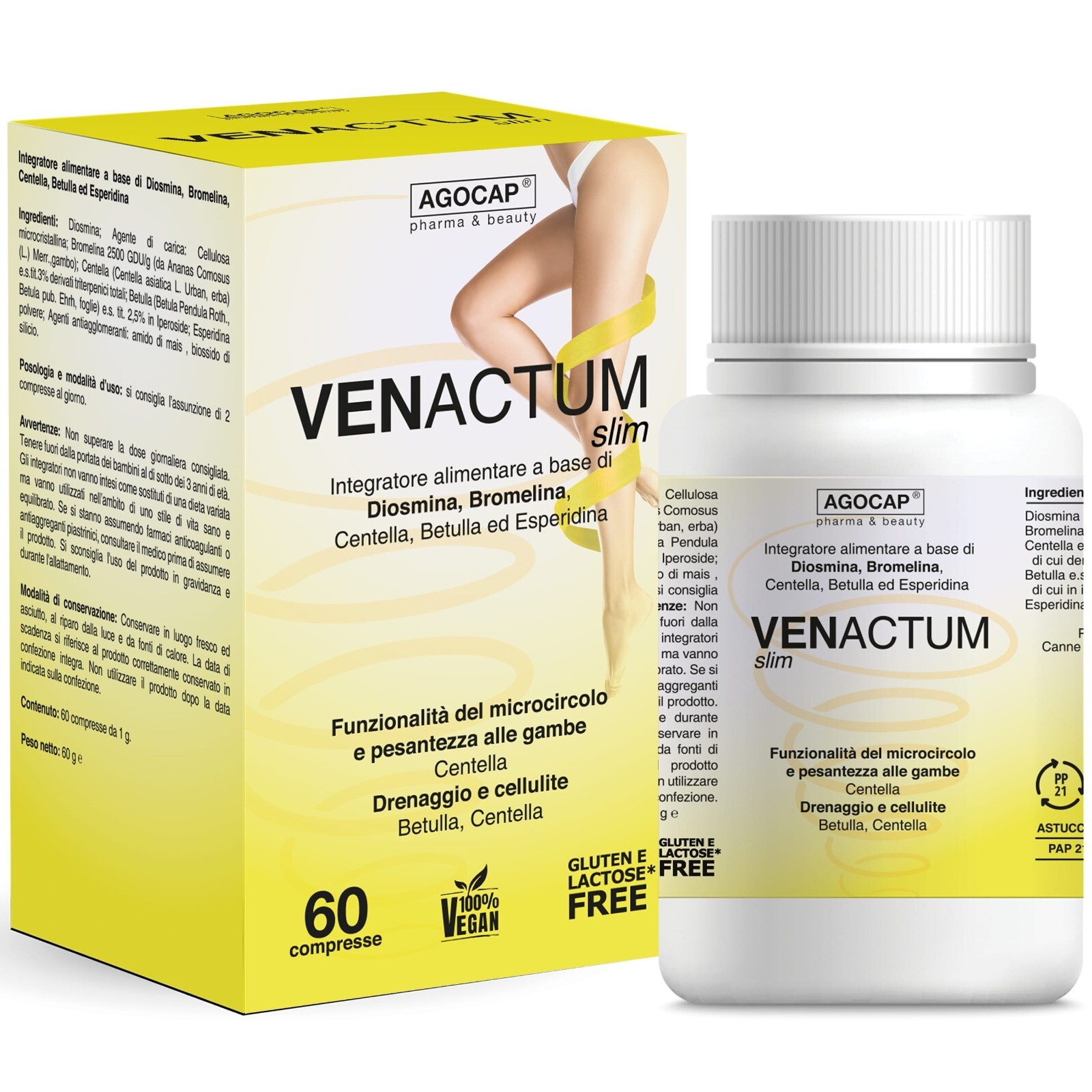 Venactum Slim Anticellulite Circolazione Gambe Microrcircolo  Diosmina Bromelina