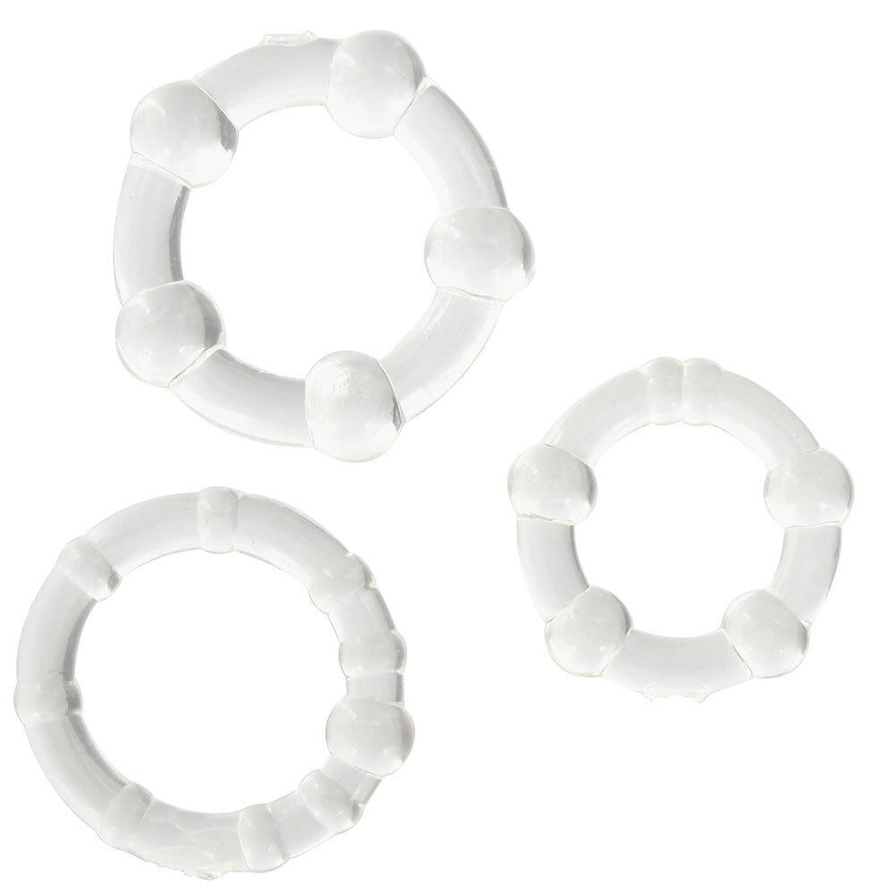 Set di 3 Anelli Fallici in Silicone STAY HARD Trasparente