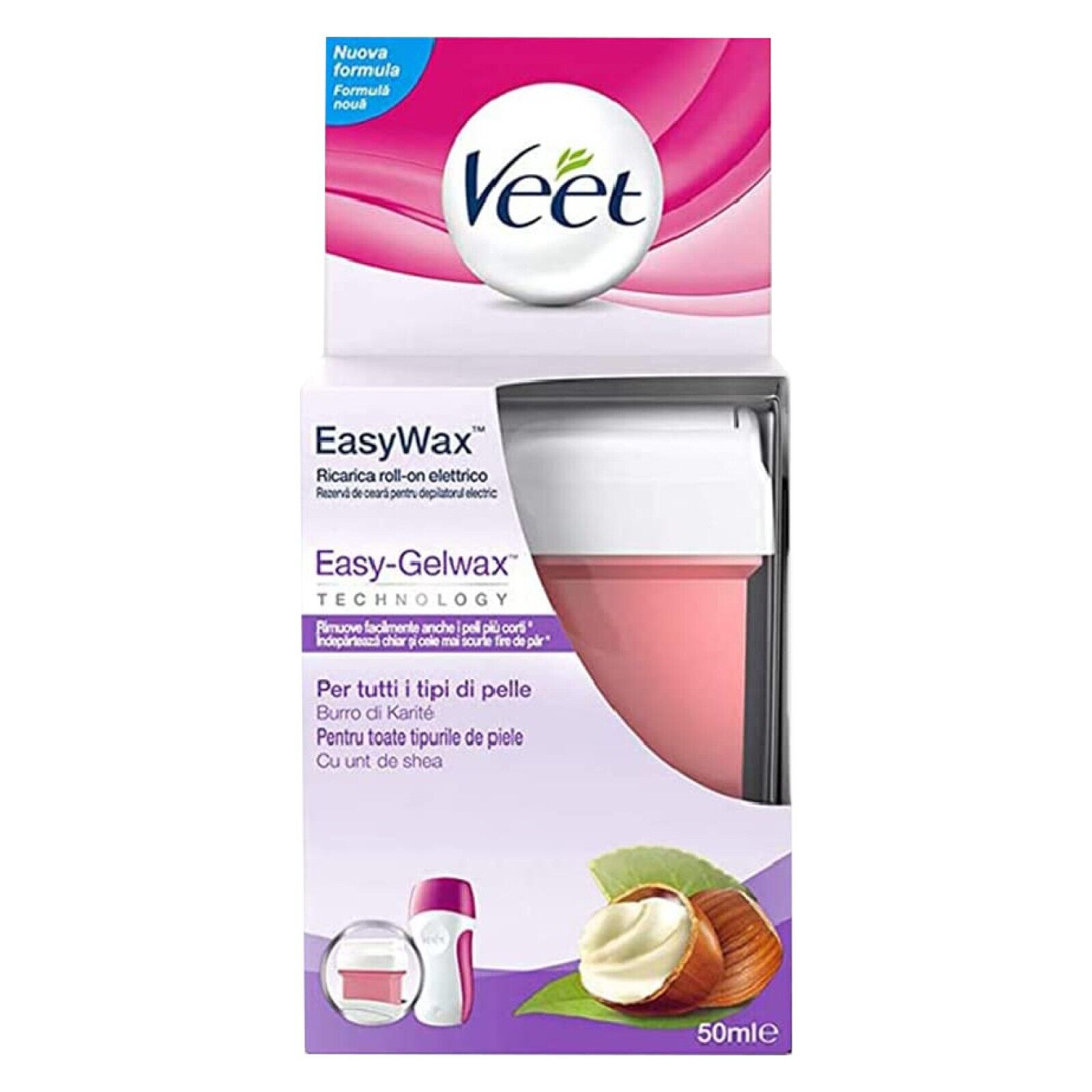 Veet Ricarica Roll on Elettrico Per Ceretta e Depilazione Pelli Normali 50ml