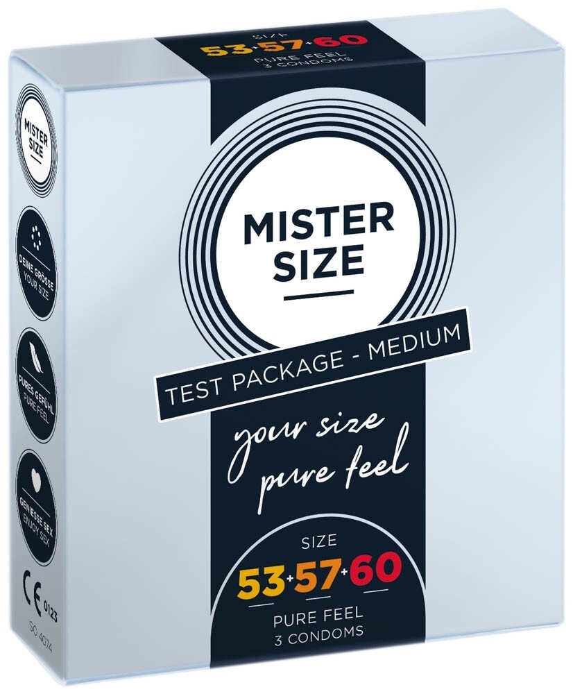 MISTER SIZE 3 PRESERVATIVI DA 53 57 E 59 MM PROFILATTICI CLASSICI XL CONDOMS
