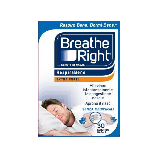 Cerottini Nasali RespiraBene Extra Forti Breathe Right® 30 Pezzi