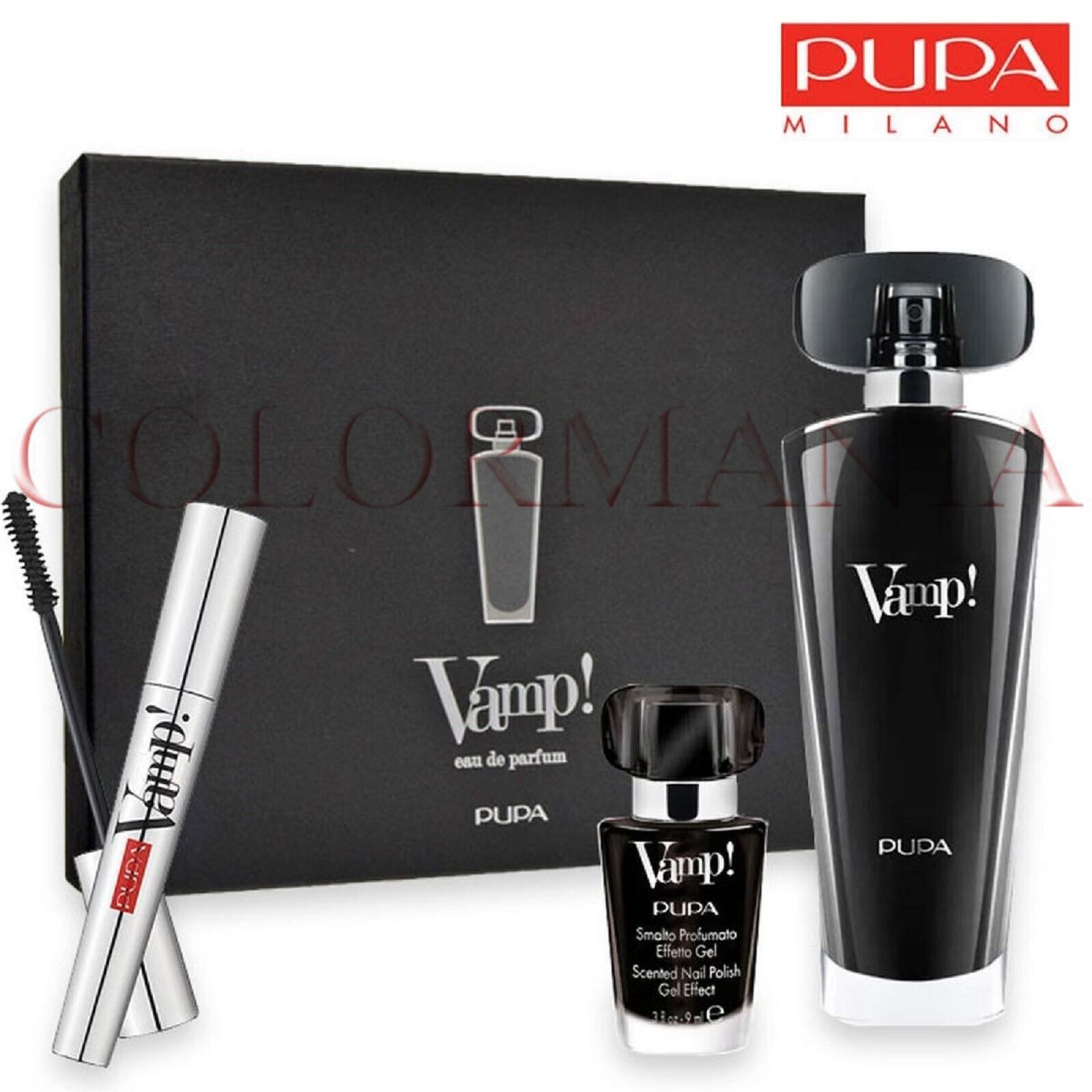 PUPA KIT BLACK VAMP! EAU DE PARFUM BLACK 50 ML + VAMP! MASCARA + VAMP! SMALTO