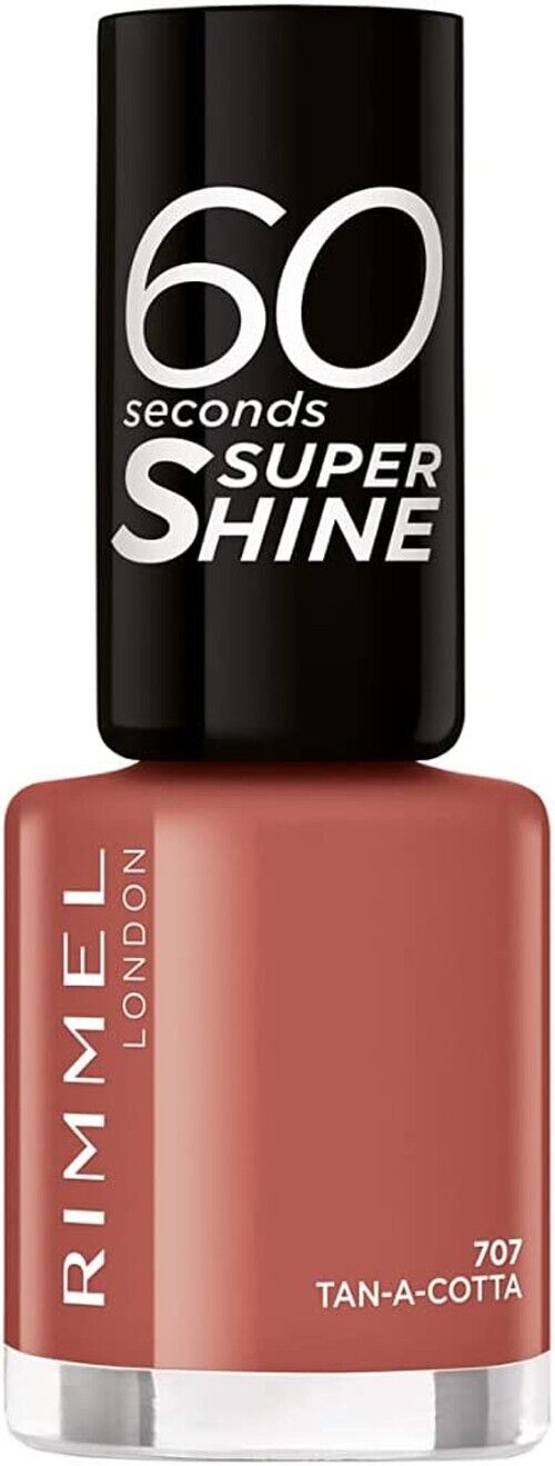 RIMMEL SMALTO UNGHIE 60" SEC  MATTONE 707 TAN-A-COTTA marrone chiaro terracotta