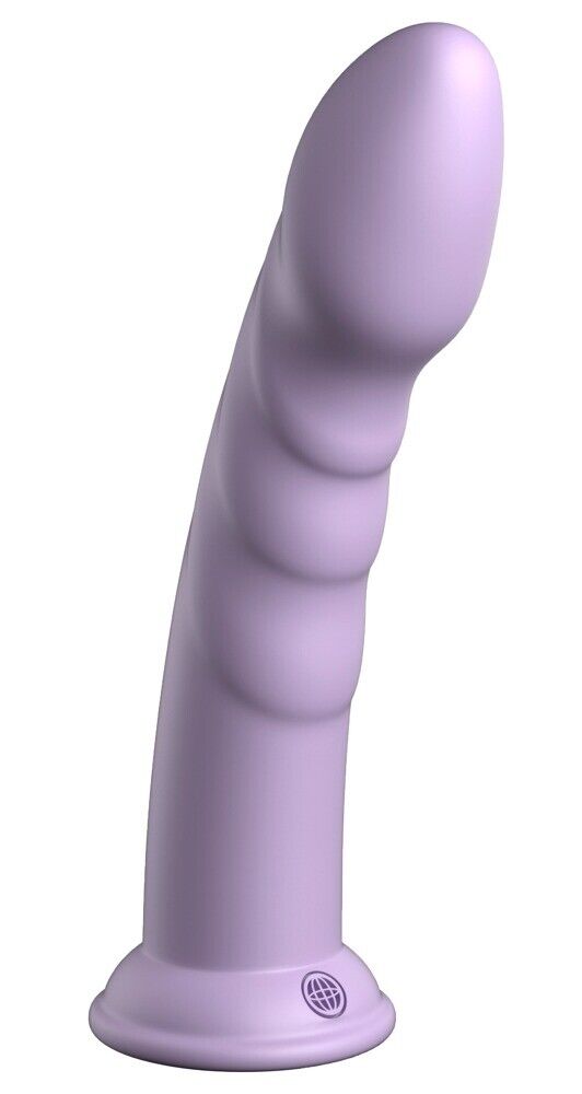 Dildo in Silicone Platinum Super Eight - Purple Curvo con stimolanti scanalature