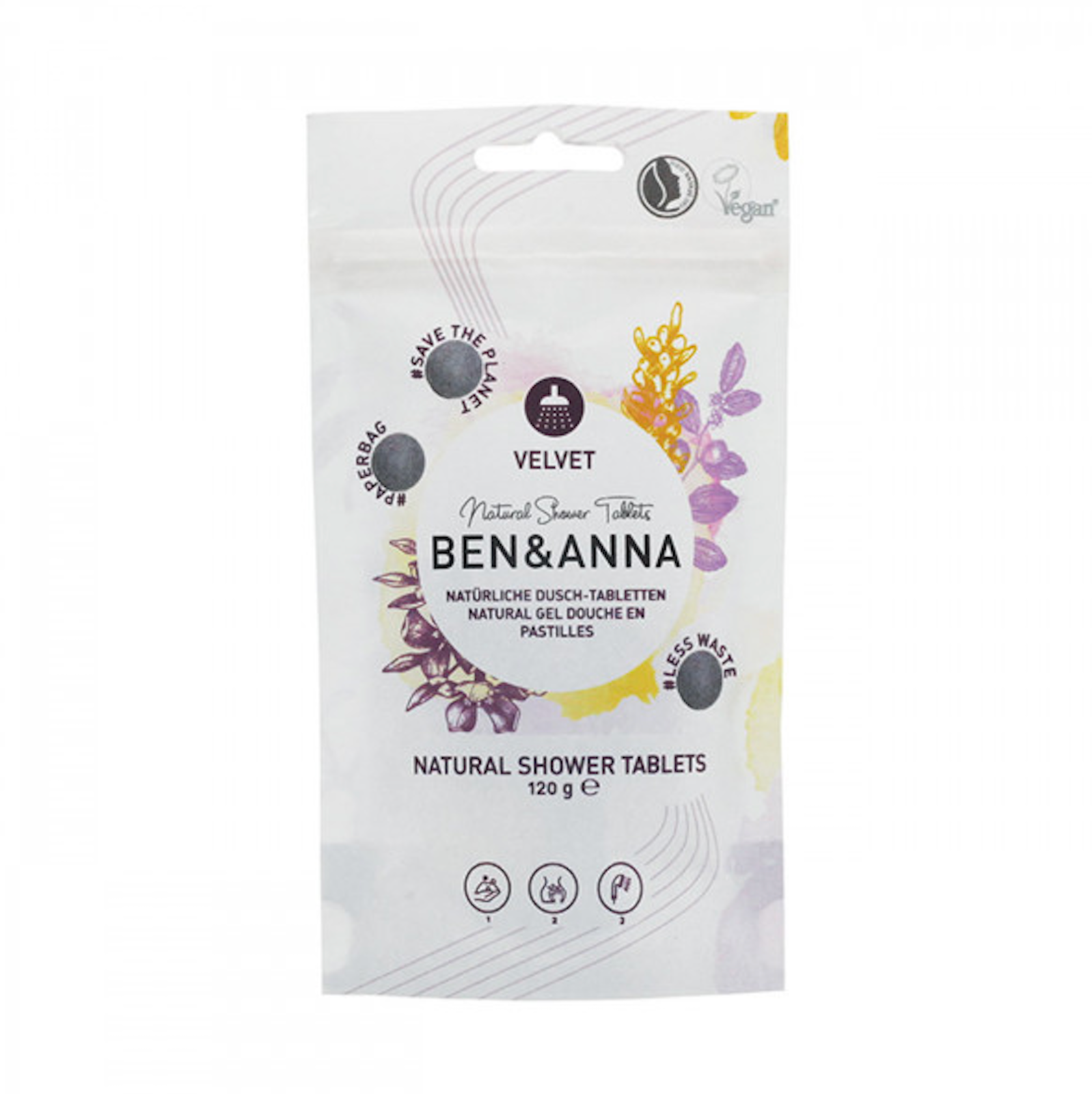 Ben&Anna Natural Shower Tablets Gel Doccia Naturale in Pastiglie 120 gr